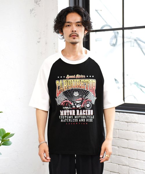 JIGGYS SHOP(ジギーズショップ)/天竺ラグランプリントT / プリント Tシャツ メンズ ティーシャツ 半袖 カットソー トップス ラグランスリーブ ヴィンテージ風/img12