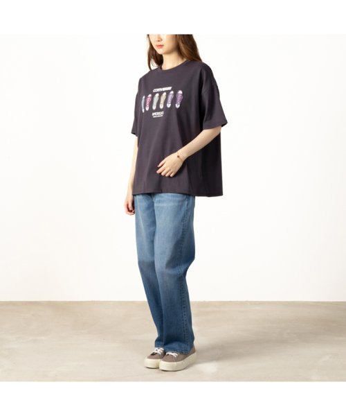MAC HOUSE(women)(マックハウス（レディース）)/[大きいサイズ] CONVERSE コンバース シューズプリント半袖Tシャツ クイーンサイズ 3285－3724/img03