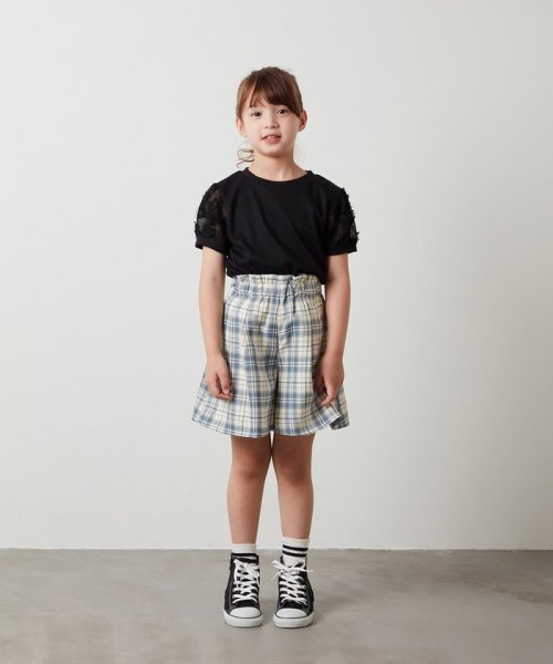 a.v.v(KID'S)(アー・ヴェ・ヴェキッズ)/[100－130]【セットアップ対応】パフスリーブ異素材Ｔシャツ/img04