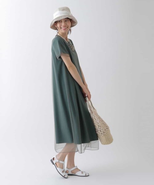 チュールレイヤードワンピース 