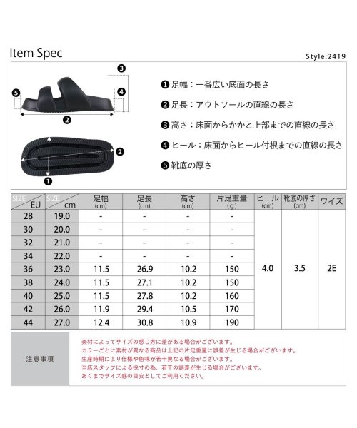 SFW(サンエーフットウェア)/4cmヒール 歩きやすい 履きやすい ワンピース メンズ レディース 春 夏 軽量 スライド サンダル ☆2419/img11