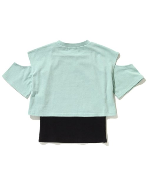 SHOO・LA・RUE(Kids) (シューラルーキッズ)/【110－140cm/2点セット】肩スリットTシャツ+インナーキャミセット/img02