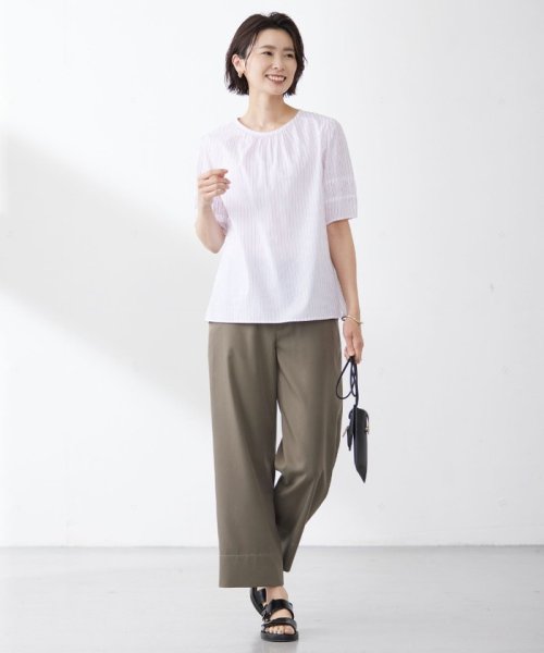 J.PRESS LADIES（LARGE SIZE）(J．プレス　レディス（大きいサイズ）)/【洗える】BEZ空羽ストライプ クルーネック ブラウス/img02