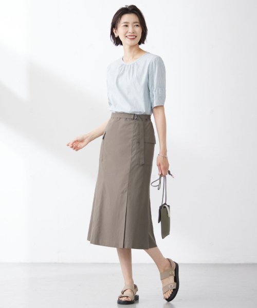 J.PRESS LADIES（LARGE SIZE）(J．プレス　レディス（大きいサイズ）)/【洗える】BEZ空羽ストライプ クルーネック ブラウス/img03