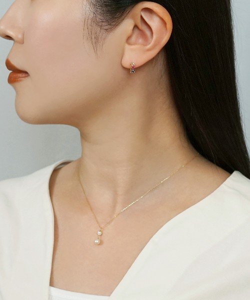 K18・K10 ルビー ワンポイントピアス ルビー