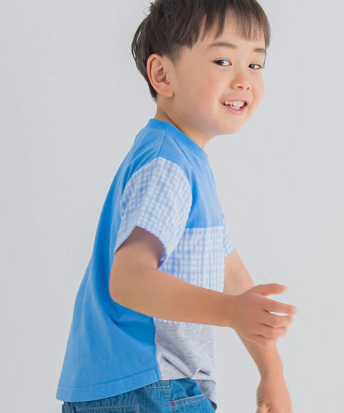 SLAP SLIP(スラップスリップ)/【お揃い】マドラスチェックギンガムチェック切替半袖Tシャツ(80~130cm)/img04