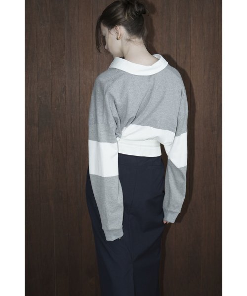 CLANE(クラネ)/DEEP NECK WIDE RUGBY SHIRT/img03