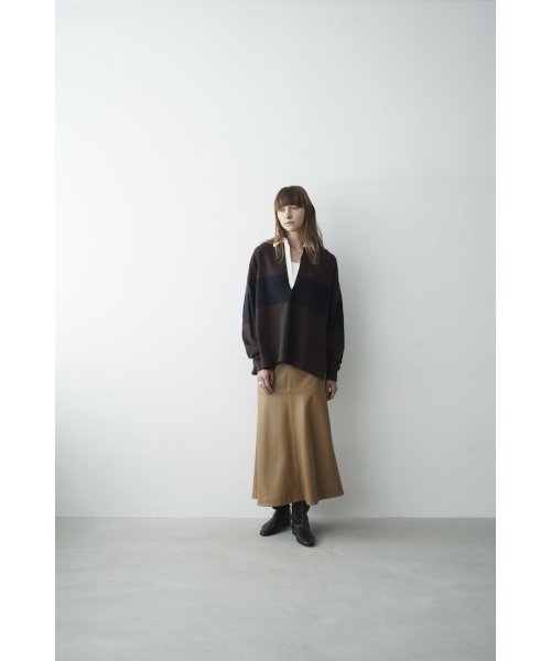 CLANE(クラネ)/DEEP NECK WIDE RUGBY SHIRT/img08