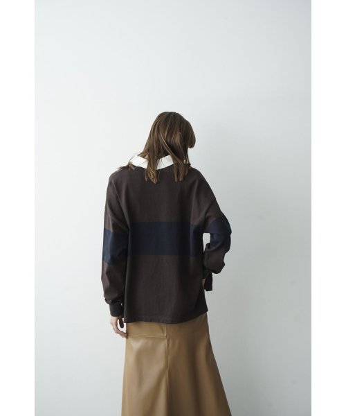 CLANE(クラネ)/DEEP NECK WIDE RUGBY SHIRT/img10