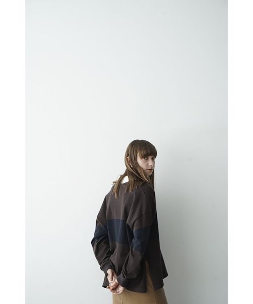 CLANE(クラネ)/DEEP NECK WIDE RUGBY SHIRT/img13