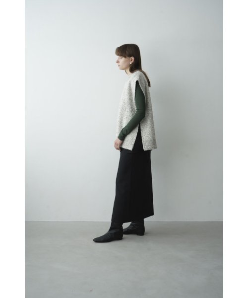 CLANE(クラネ)/SIDE ZIP TWEED KNIT VEST/img01