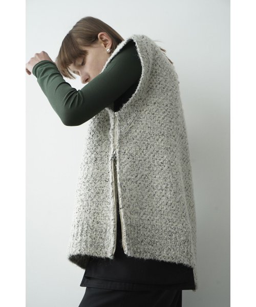 セール】SIDE ZIP TWEED KNIT VEST(505394602) | クラネ(CLANE) - MAGASEEK