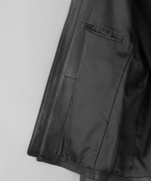 BY シープレザー シングル ライダースジャケット 