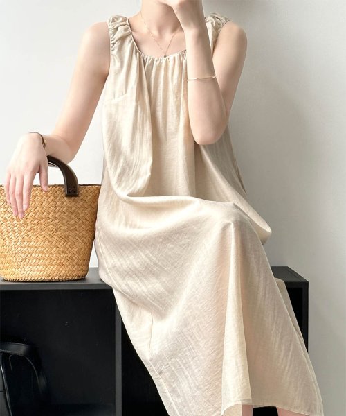 ARGO TOKYO(アルゴトウキョウ)/2Way Sleevless Linen Onepiece 29061 ２WAYスリーブレスリネンワンピース　リネンワンピース　キャミソールワンピース　リネン　/img06