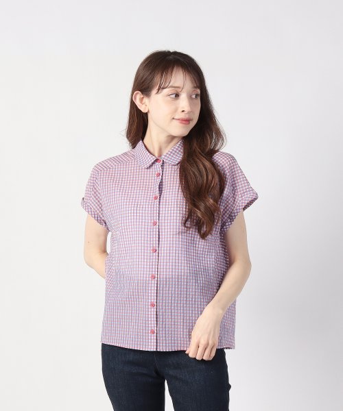 To b. by agnes b. OUTLET(トゥー　ビー　バイ　アニエスベー　アウトレット)/【Outlet】WU29 SHIRT シアーギンガムマニッシュシャツ /img01