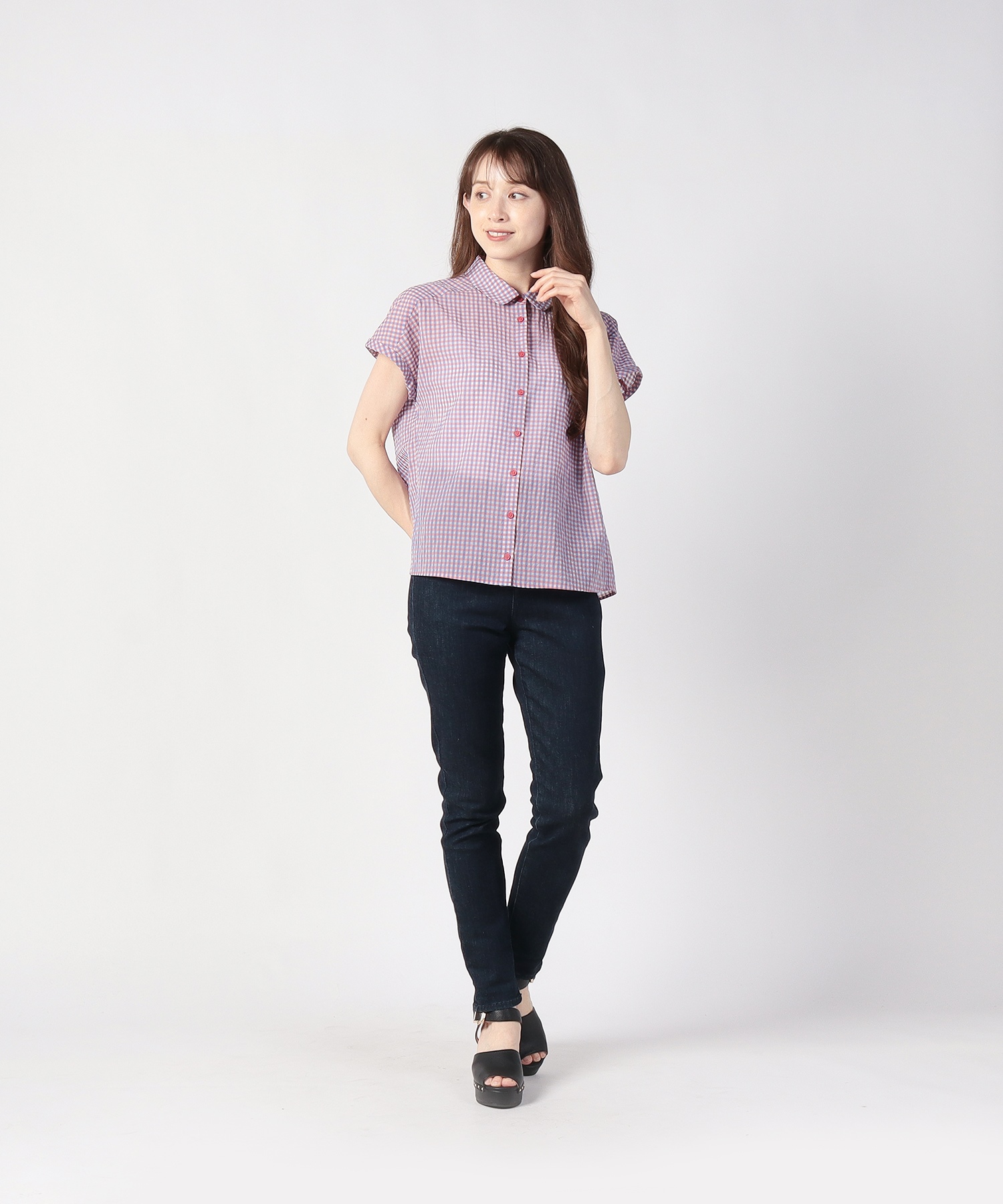 WU29 SHIRT シアーギンガムマニッシュシャツ (505373783)|阪急百貨店公式通販サイト|阪急百貨店オンラインストア
