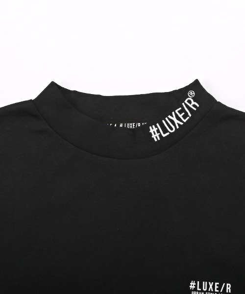 LUXSTYLE(ラグスタイル)/LUXE/R(ラグジュ)スムースミニモックネックTシャツ/Tシャツ メンズ 半袖 モックネック ゴルフウェア ロゴ プリント/img13