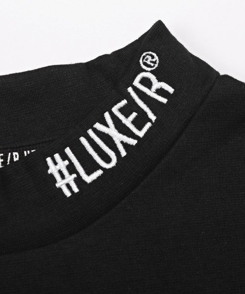 LUXSTYLE(ラグスタイル)/LUXE/R(ラグジュ)スムースミニモックネックTシャツ/Tシャツ メンズ 半袖 モックネック ゴルフウェア ロゴ プリント/img14