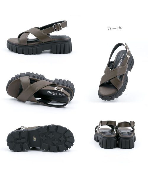 FOOT PLACE(フットプレイス)/デザインノート Design Note レディース 厚底 サンダル クロスベルト 5.5cmヒール カジュアル CL－2685/img06