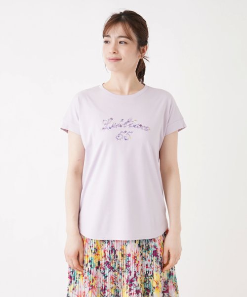 Leilian(レリアン)/ロゴ×フラワー刺繍Tシャツ/img04