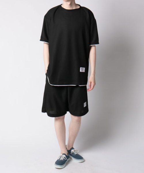 MAISON CLUB(MAISON CLUB)/【MAISON CLUB】ワッフル ハーフパンツ セットアップ 半袖 ハーフパンツ 半パン Tシャツ 吸汗性 通気性 ワンマイルウェア KNF008/img10