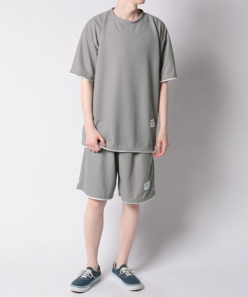 MAISON CLUB(MAISON CLUB)/【MAISON CLUB】ワッフル ハーフパンツ セットアップ 半袖 ハーフパンツ 半パン Tシャツ 吸汗性 通気性 ワンマイルウェア KNF008/img12