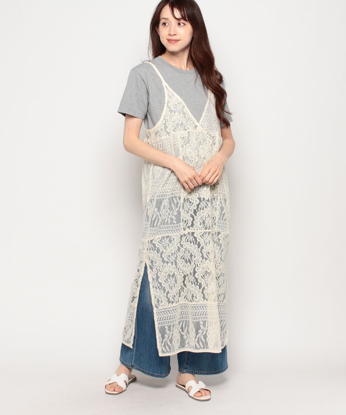 セール】レースパッチワークキャミワンピ(505391286) | オリーブデ