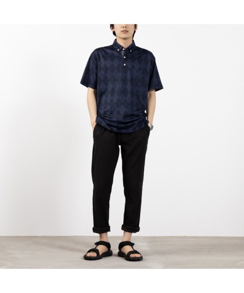 MAC HOUSE(men)(マックハウス（メンズ）)/NAVY ネイビー SARARI アーガイル柄ボタンダウンポロシャツ QMH/03890SS/img03