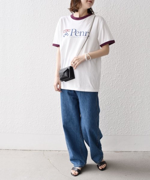 SHIPS WOMEN(シップス　ウィメン)/* カレッジ ロゴ リンガー ショート スリーブ TEE◇/img20