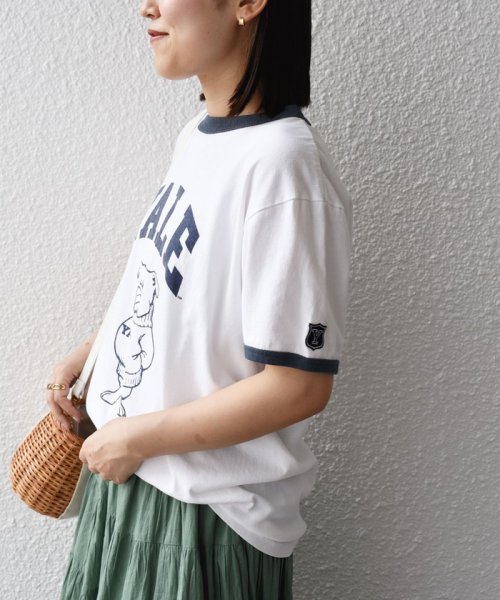 SHIPS WOMEN(シップス　ウィメン)/* カレッジ ロゴ リンガー ショート スリーブ TEE◇/img23