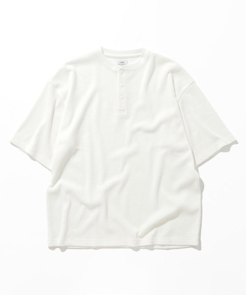 coen(coen)/オーバーサイズワッフルヘンリーネックTシャツ/img20