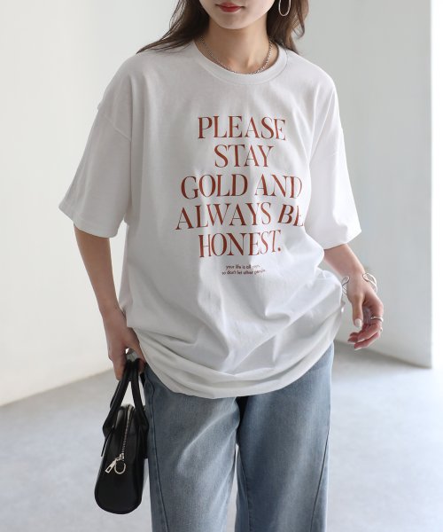 Riberry(リベリー)/【GILDAN】 ロゴプリントオーバーサイズTシャツ/img26
