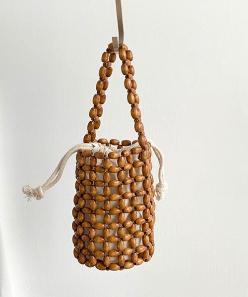ARGO TOKYO(アルゴトウキョウ)/Wooden Beads Bucket Purse Bag 26064 ウッドビーツバスケットハンドバッグ　バスケットバッグ　ハンドバッグ　カゴバッグ　ウッドビ/img08