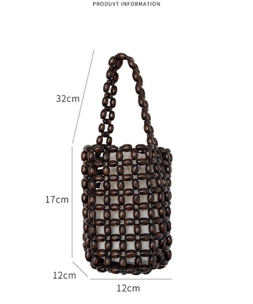 ARGO TOKYO(アルゴトウキョウ)/Wooden Beads Bucket Purse Bag 26064 ウッドビーツバスケットハンドバッグ　バスケットバッグ　ハンドバッグ　カゴバッグ　ウッドビ/img19