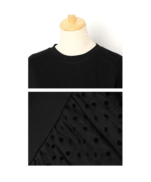 Sawa a la mode(サワアラモード)/軽やかな水玉柄後ろチュール半袖Tシャツ/img22