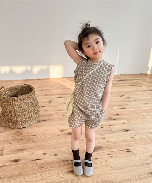 aimoha(aimoha（アイモハ）)/【aimoha－KIDS－】韓国子供服 チェック柄セットアップ/img04