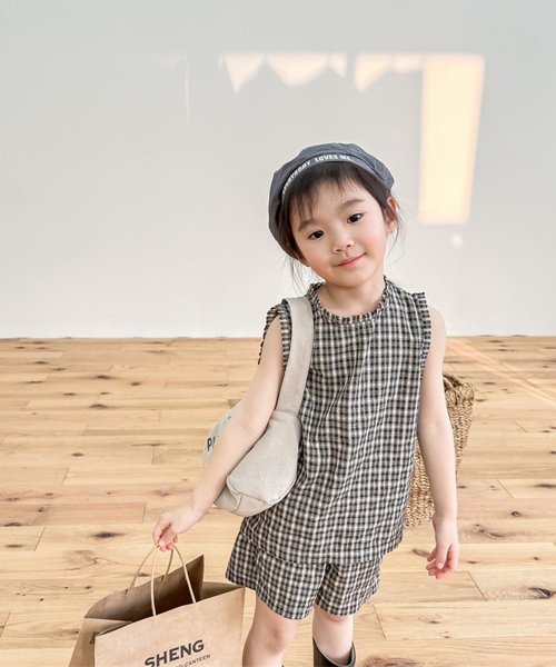 aimoha(aimoha（アイモハ）)/【aimoha－KIDS－】韓国子供服 チェック柄セットアップ/img12