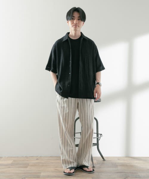 ITEMS URBANRESEARCH(アイテムズアーバンリサーチ（メンズ）)/コットンリネン ストライプパンツ/img09