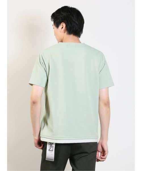 TAKA-Q(タカキュー)/リップル フェイクVネック 半袖 メンズ Tシャツ カットソー カジュアル インナー ビジネス ギフト プレゼント/img02