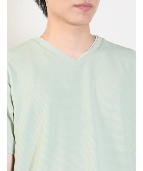 TAKA-Q(タカキュー)/リップル フェイクVネック 半袖 メンズ Tシャツ カットソー カジュアル インナー ビジネス ギフト プレゼント/img07