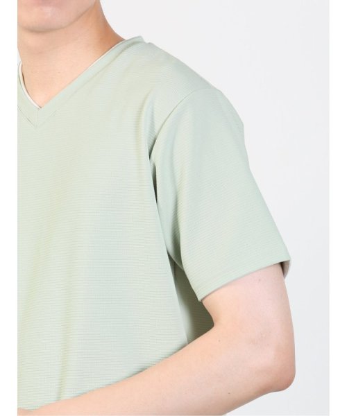 TAKA-Q(タカキュー)/リップル フェイクVネック 半袖 メンズ Tシャツ カットソー カジュアル インナー ビジネス ギフト プレゼント/img08