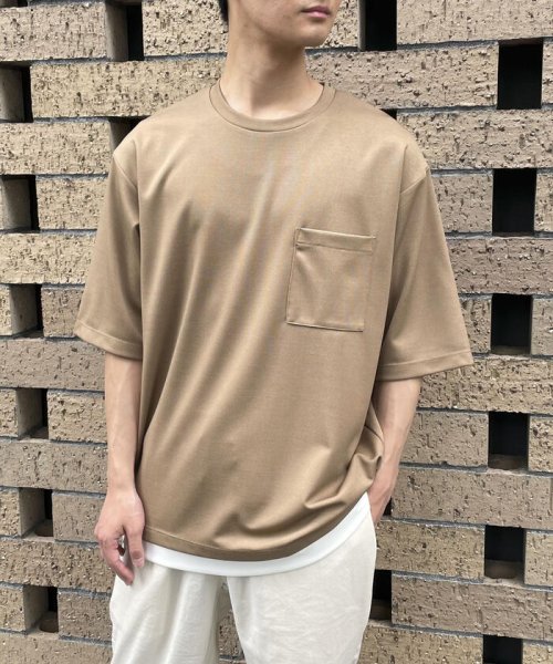 COMME CA ISM MENS(コムサイズム（メンズ）)/★ＴＶドラマ着用商品★ ストレッチポンチ フェイクレイヤード Ｔシャツ/img27