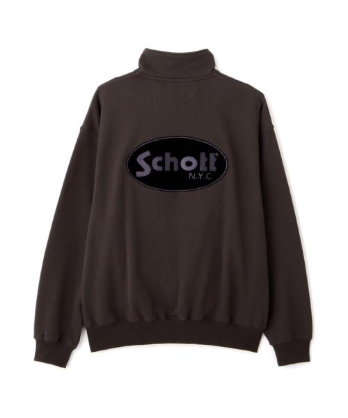 Schott(ショット)/WEB LIMITED/HARF ZIP OVAL CHENILLE LOGO/ハーフジップ オーバルシニールロゴ/img29