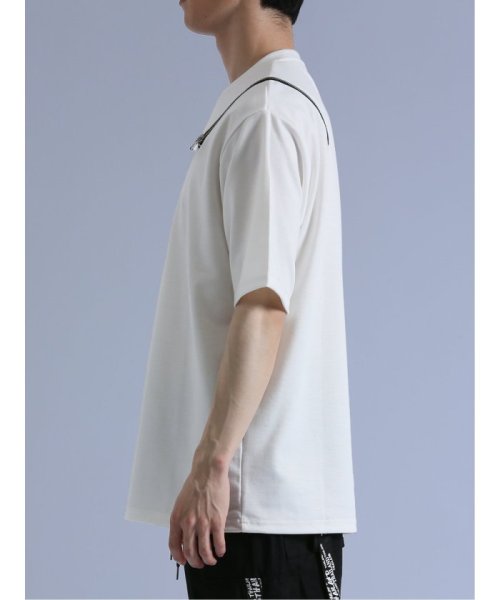 semanticdesign(セマンティックデザイン)/アシメZIP クルーネック半袖ルーズ 半袖 メンズ Tシャツ カットソー カジュアル インナー ビジネス ギフト プレゼント/img05