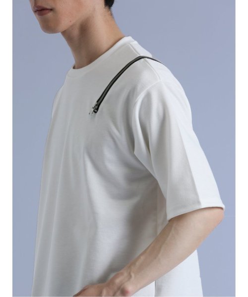 semanticdesign(セマンティックデザイン)/アシメZIP クルーネック半袖ルーズ 半袖 メンズ Tシャツ カットソー カジュアル インナー ビジネス ギフト プレゼント/img08