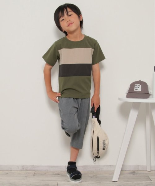 ikka kids(イッカ　キッズ)/【接触冷感／吸水速乾】横切り替えTシャツ（120〜160cm）【親子おそろい】/img19