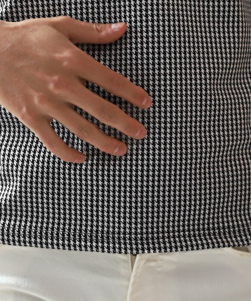 LUXSTYLE(ラグスタイル)/イタリアンカラーチェック柄半袖ポロシャツ/ポロシャツ メンズ 半袖 イタリアンカラー チドリ柄 チェック/img08