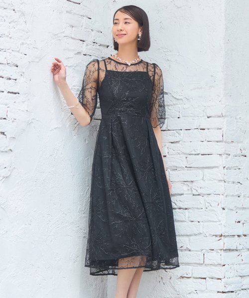 DRESS+(ドレス プラス)/パーティードレス ワンピース 総レース 結婚式/img01