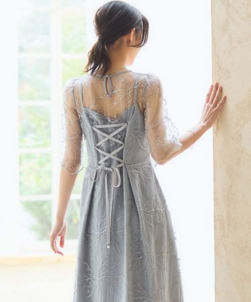 DRESS+(ドレス プラス)/パーティードレス ワンピース 総レース 結婚式/img15