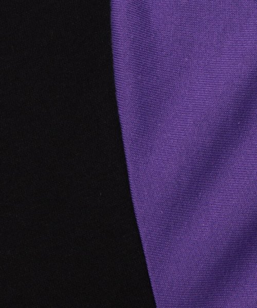 Purple & Yellow(パープル＆イエロー)/ＴＣ裏毛 ハーフジップ ５分袖パーカ/img30
